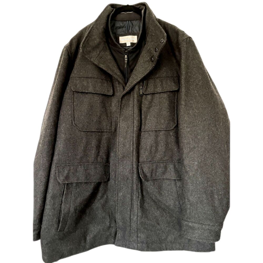 Michael Kors Men's Mayfield Field Co atw/Quilted Lining, Charcoal, Size XXL
